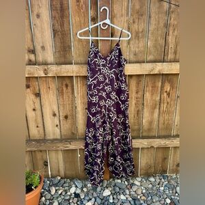 Madewell Dark Purple Floral Jumpsuit